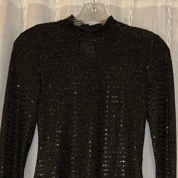 Iris, shimmering body suit with snap crotch and mock turtleneck. Sz M - Picture 2 of 12